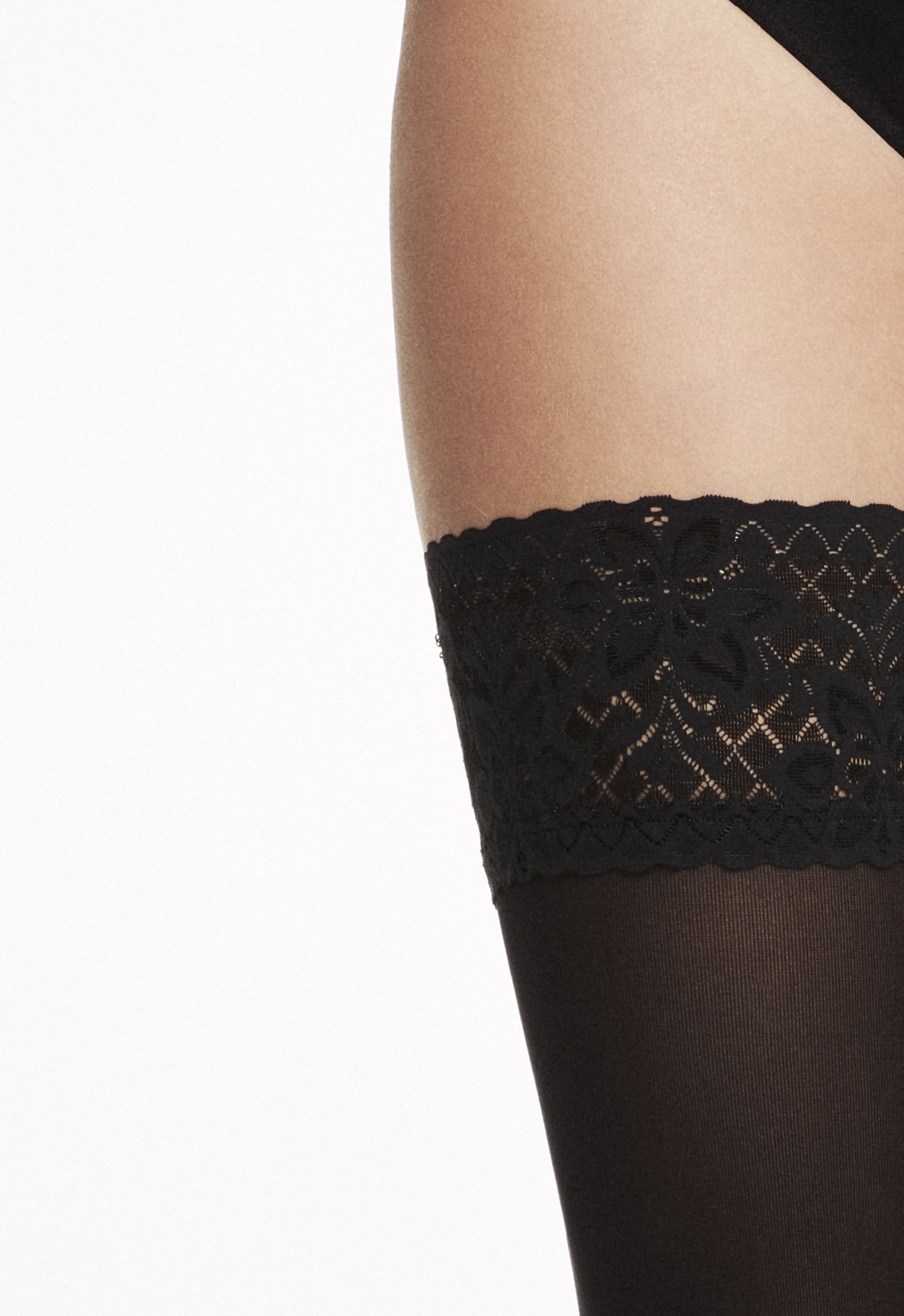 SENSATIONAL HOLD UPS  Blickdichte halterlose Strümpfe, mit einer schönen, 7 cm langen Spitze mit Silikon Halterlose Strümpfe